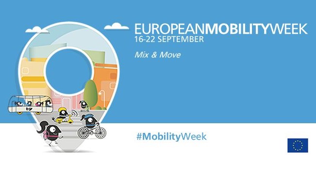 Grafica della Settimana europea della mobilità,