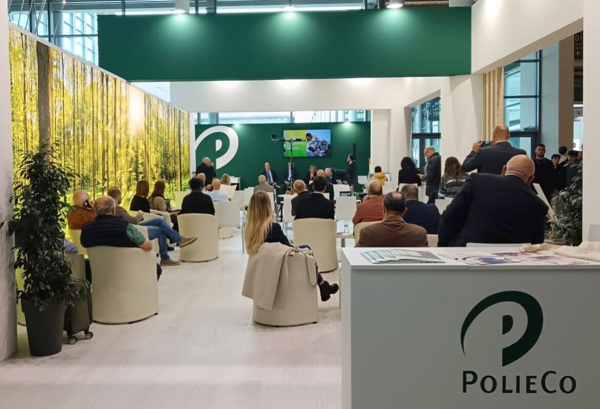 Ecomondo '24. Lo stand di PolieCo ove è stata presente ENCICLOPEDIAMBIENTE ospite di Pomili Demolizioni Speciali